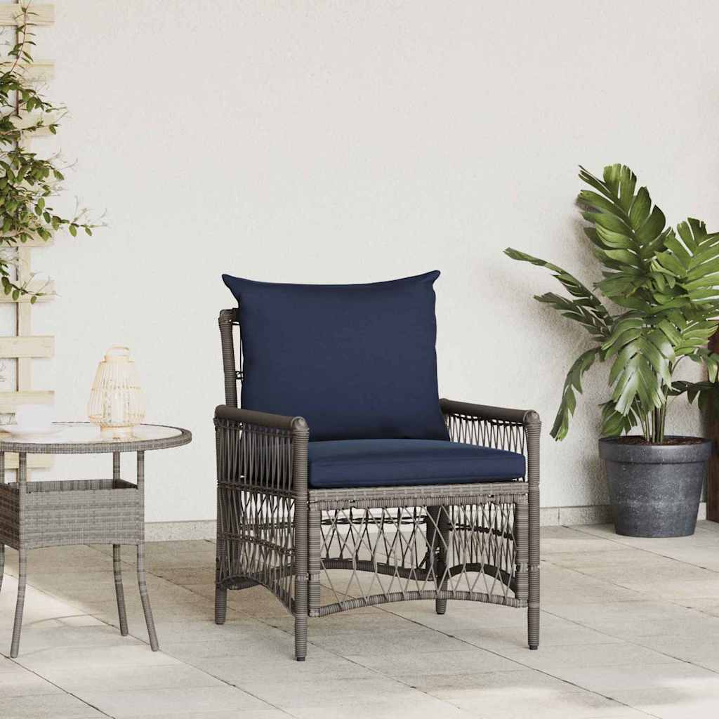 Gartenstuhl Mit Kissen Beige 73 X 61 X 77 Cm Poly-Rattan