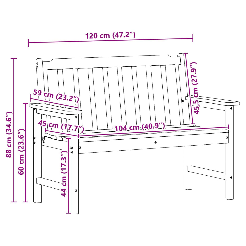 Garten 120 X 59 X 88 Cm Hdpe