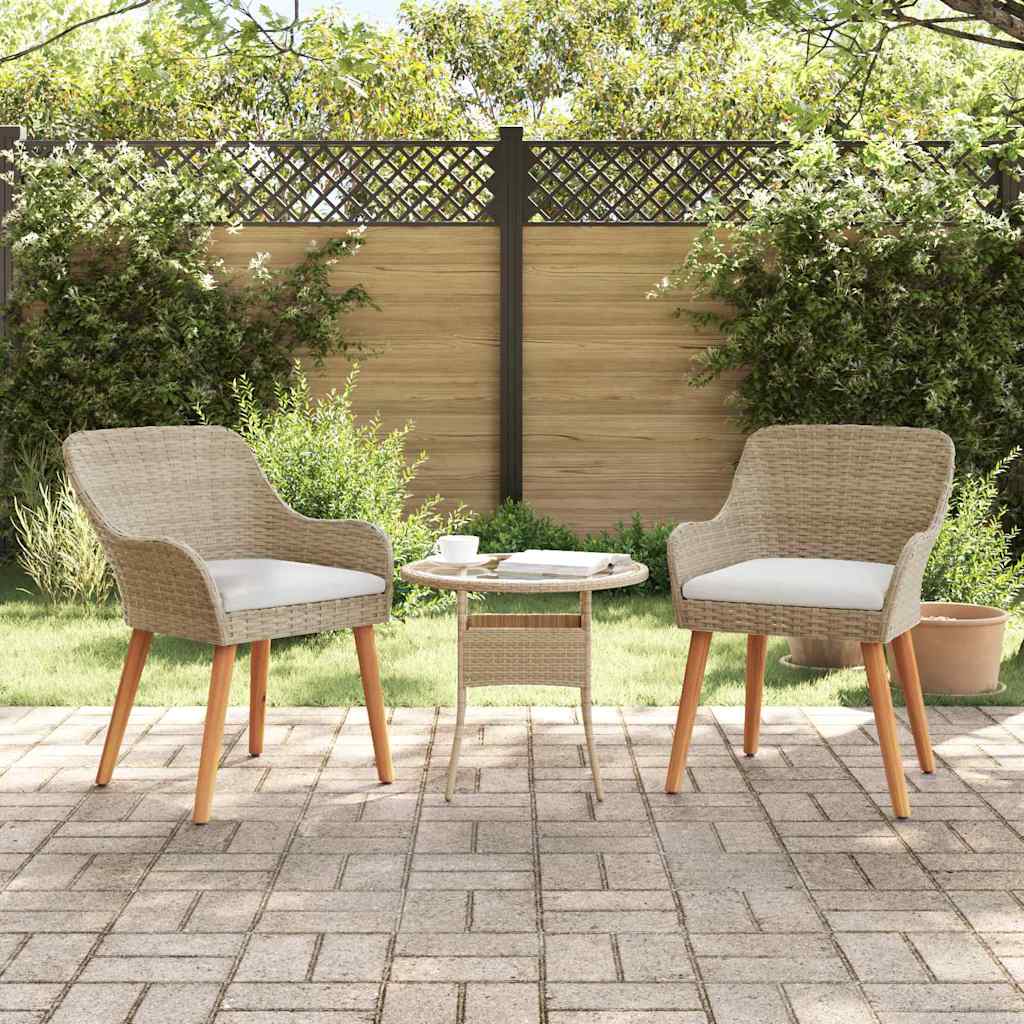Gartenstuhl 2 Pcs 62,5 X 55 X 82 Cm Poly-Rattan