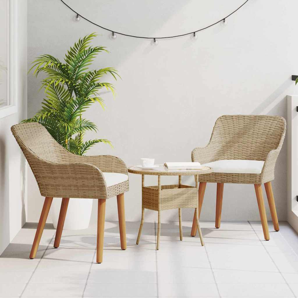Gartenstuhl 2 Pcs 62,5 X 55 X 82 Cm Poly-Rattan