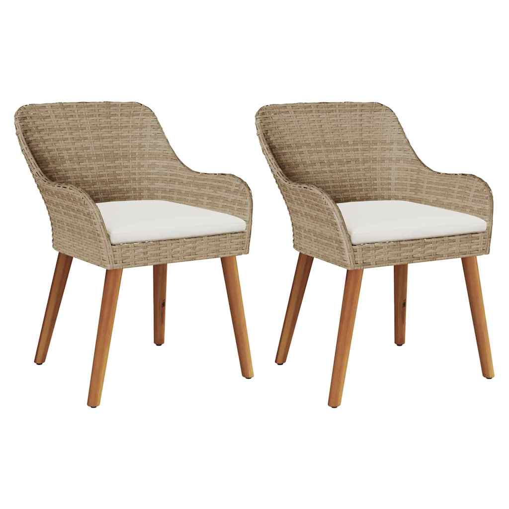 Gartenstuhl 2 Pcs 62,5 X 55 X 82 Cm Poly-Rattan