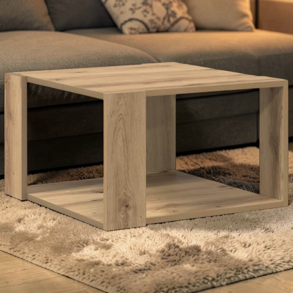Moderner Couchtisch aus Holzwerkstoff – Artisan-Eiche , 51,5×51,5×30 cm