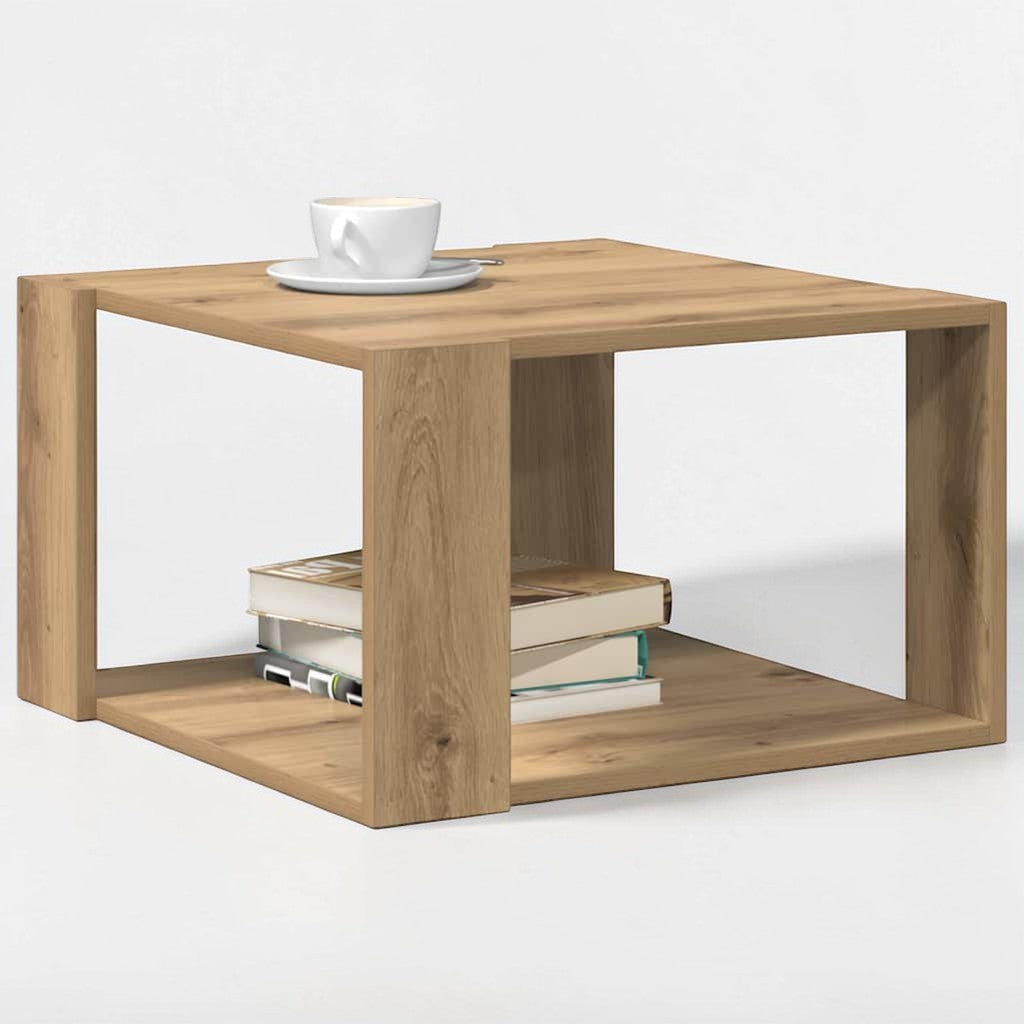 Moderner Couchtisch aus Holzwerkstoff – Artisan-Eiche , 51,5×51,5×30 cm