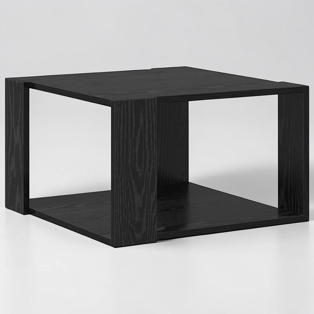 Moderner Couchtisch aus Holzwerkstoff – Schwarz-Eichen-Optik, 51,5×51,5×30 cm