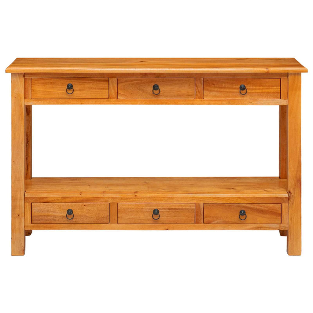 Konsolentisch Natur 115 X 32 X 76 Cm Massives Mahagoni Holz