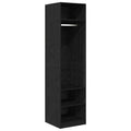 Kleiderschrank Offen mit 3 Regalen  aus Holzwerkstoff Schwarz Eiche 50 x 50 x 200 cm