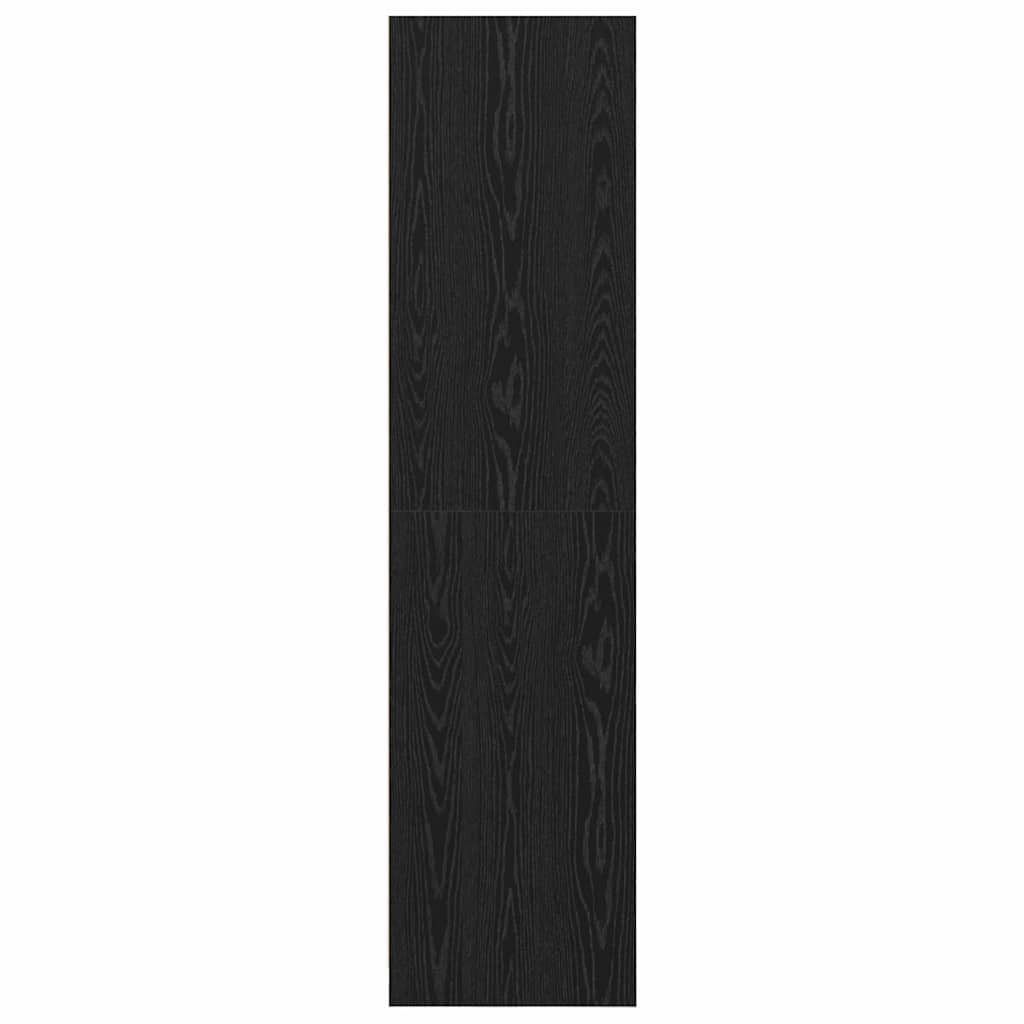 Kleiderschrank Offen mit 3 Regalen  aus Holzwerkstoff Schwarz Eiche 50 x 50 x 200 cm