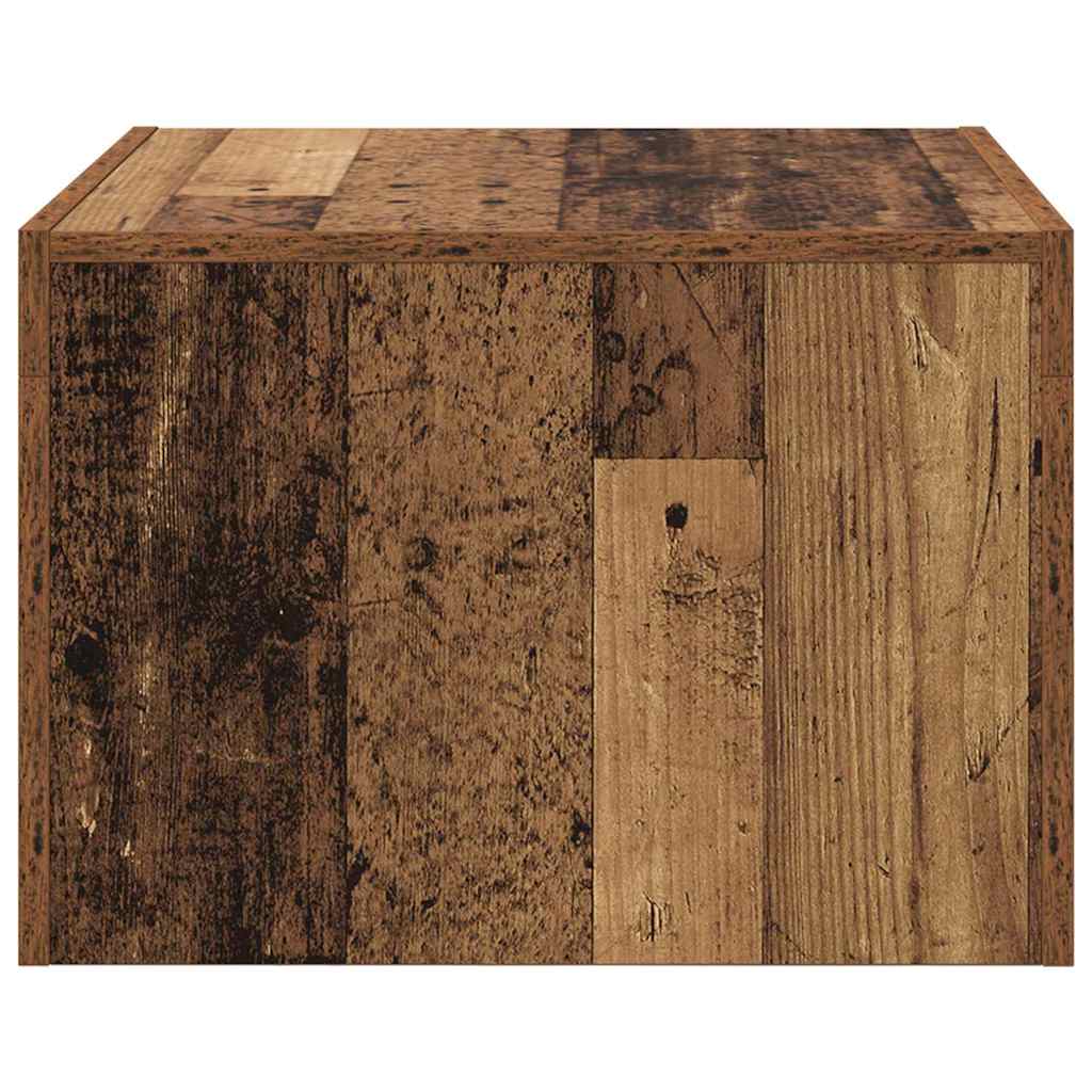 Quadratischer Wohnzimmertisch in Altholz – 50×50×35 cm, robust & modern