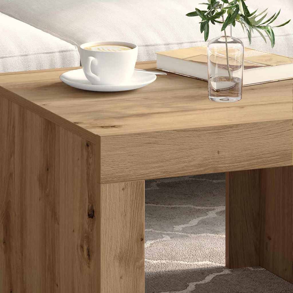 Quadratischer Wohnzimmertisch in Artisan-Eiche – 50×50×35 cm, robust & modern