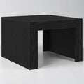 Quadratischer Wohnzimmertisch in Schwarz-Eichen-Optik – 50×50×35 cm, robust & modern