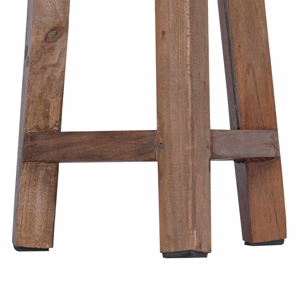 Hocker Natur 28 X 28 X 50 Cm Mahagoni Holz