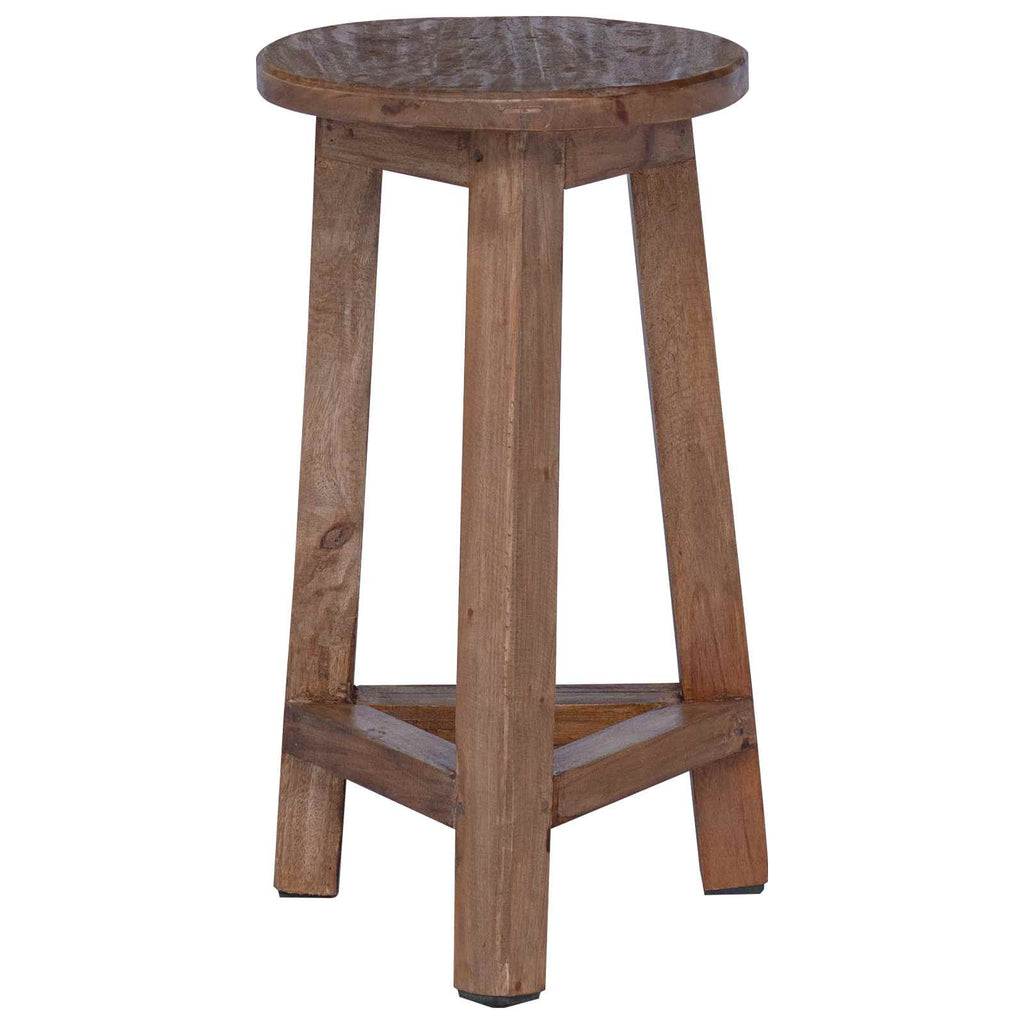 Hocker Natur 28 X 28 X 50 Cm Mahagoni Holz