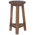 Hocker Natur 28 X 28 X 50 Cm Mahagoni Holz