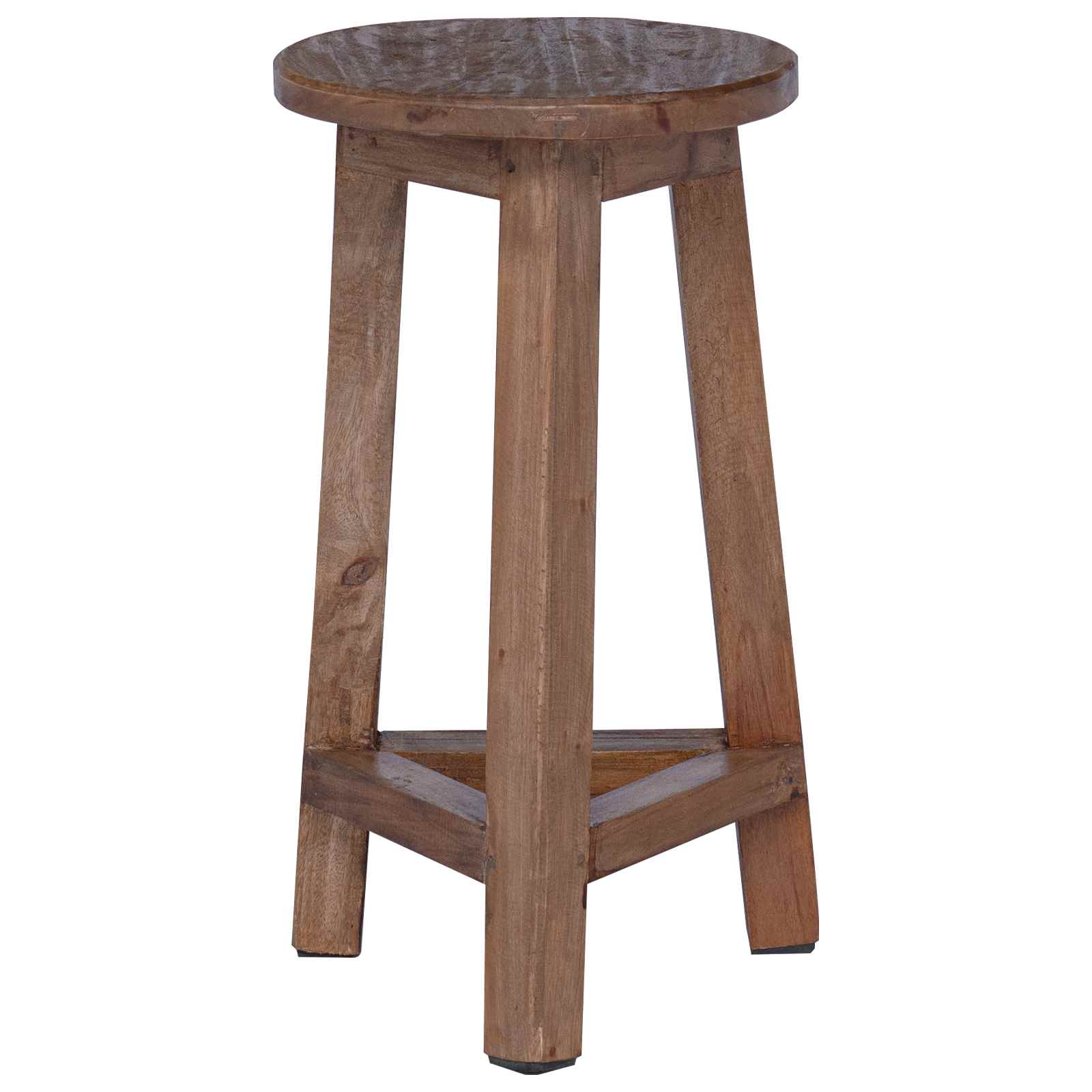 Hocker Natur 28 X 28 X 50 Cm Mahagoni Holz