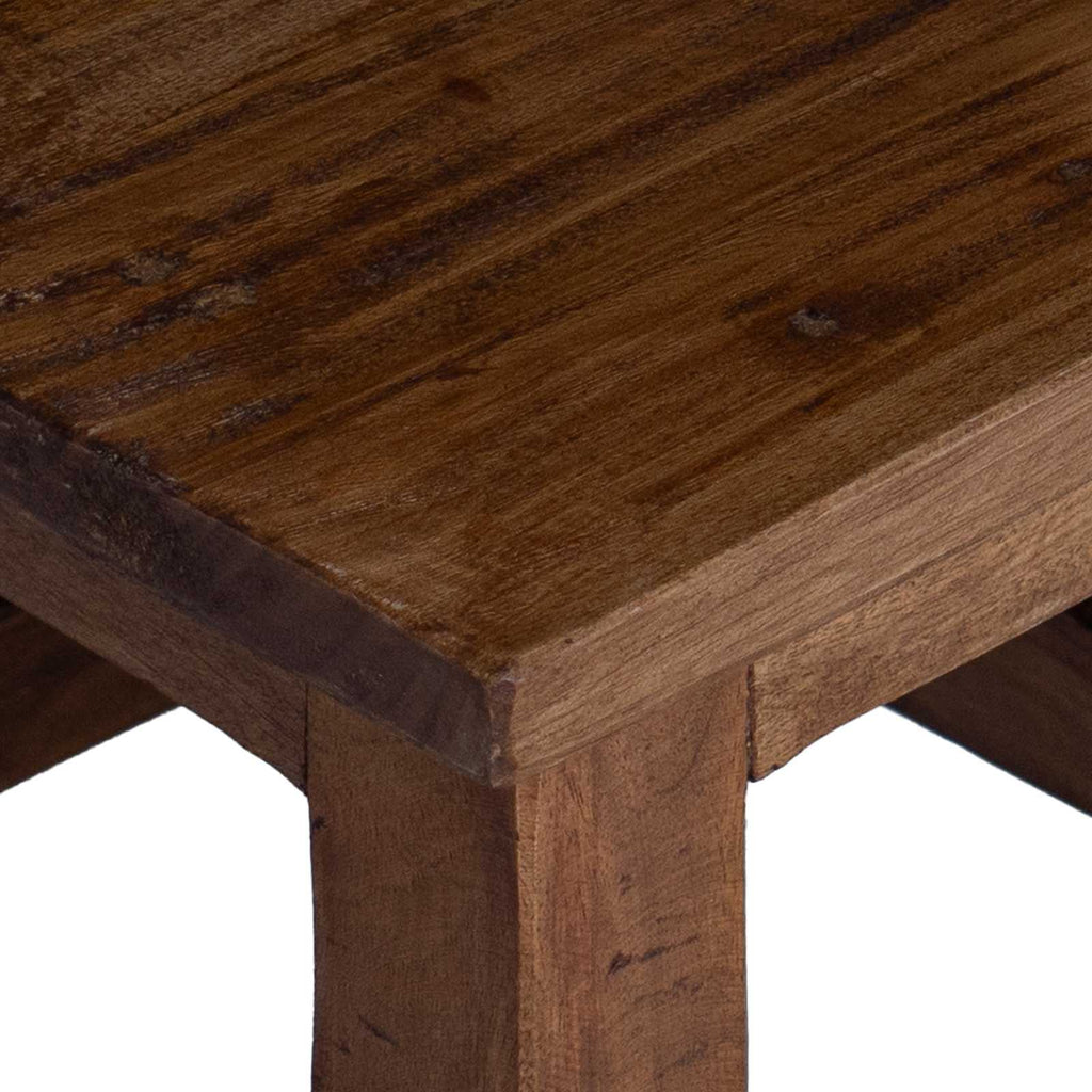 Hocker Natur 26 X 26 X 26 Cm Mahagoni Holz