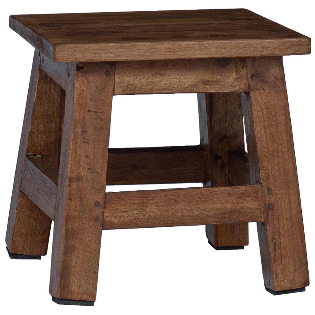 Hocker Natur 26 X 26 X 26 Cm Mahagoni Holz