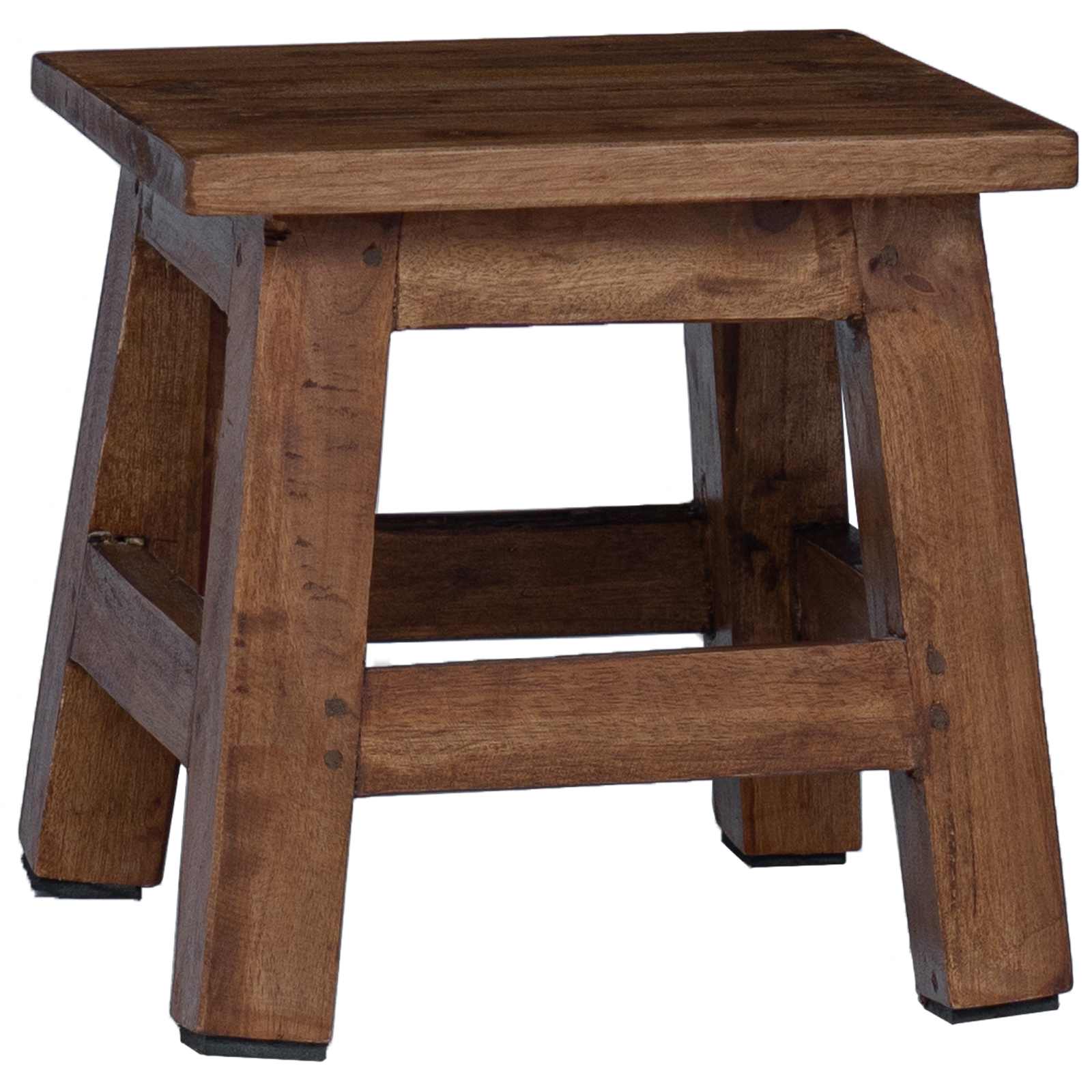 Hocker Natur 26 X 26 X 26 Cm Mahagoni Holz