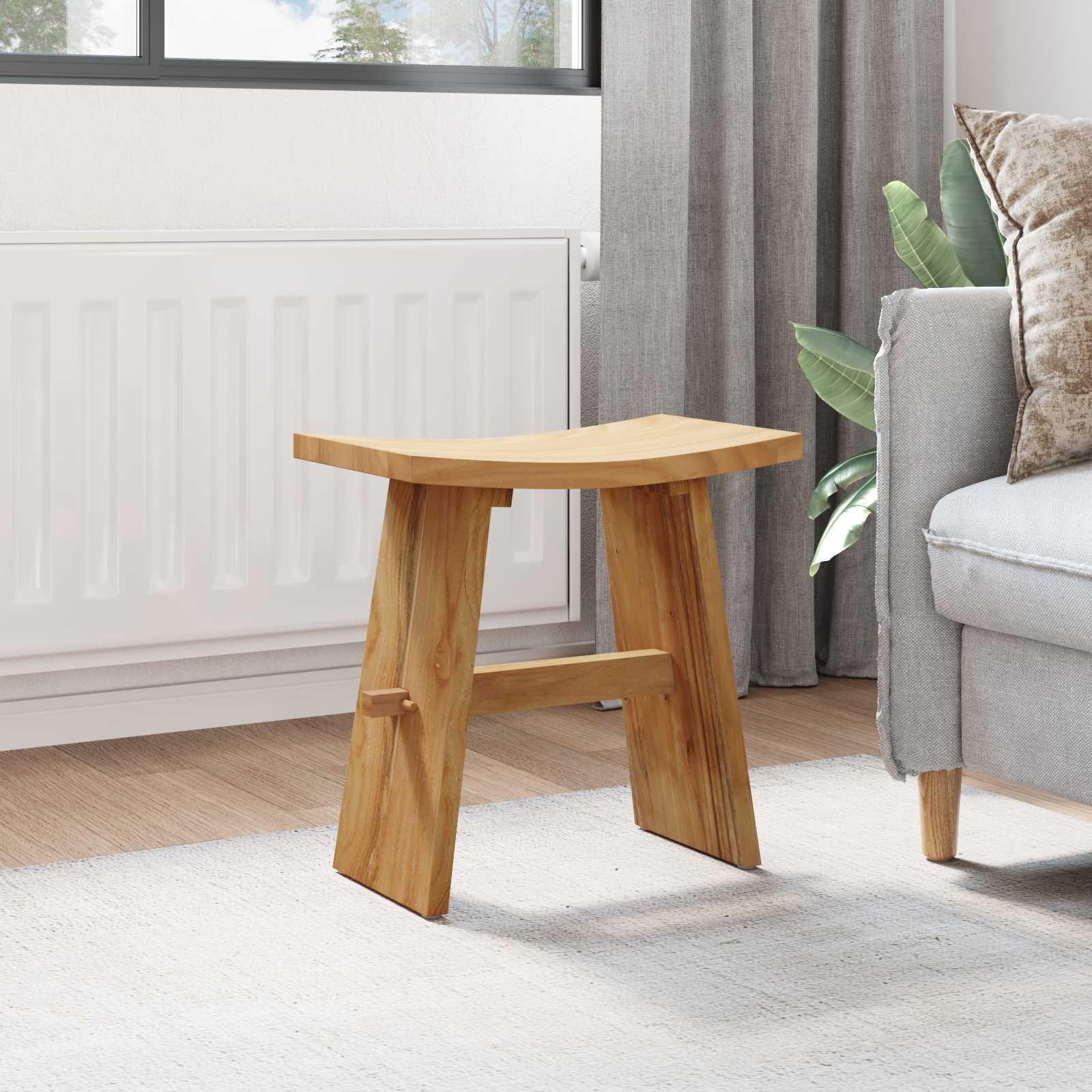 Badezimmer Hocker Braun 50 X 29,5 X 50,5 Cm Massivholz Teak