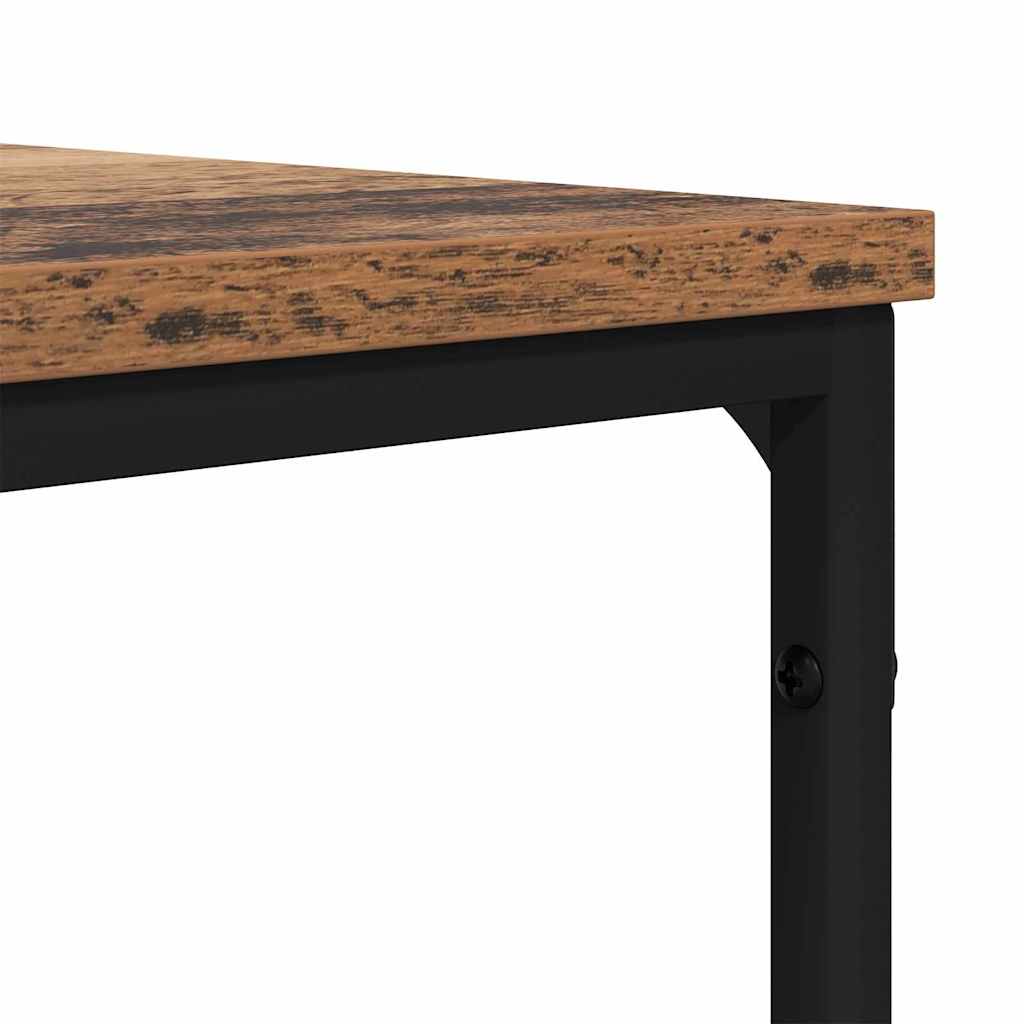 Moderner Wohnzimmertisch aus Holzwerkstoff mit Stahlbeinen - 100×100×40 cm, modernes Design in Altholz