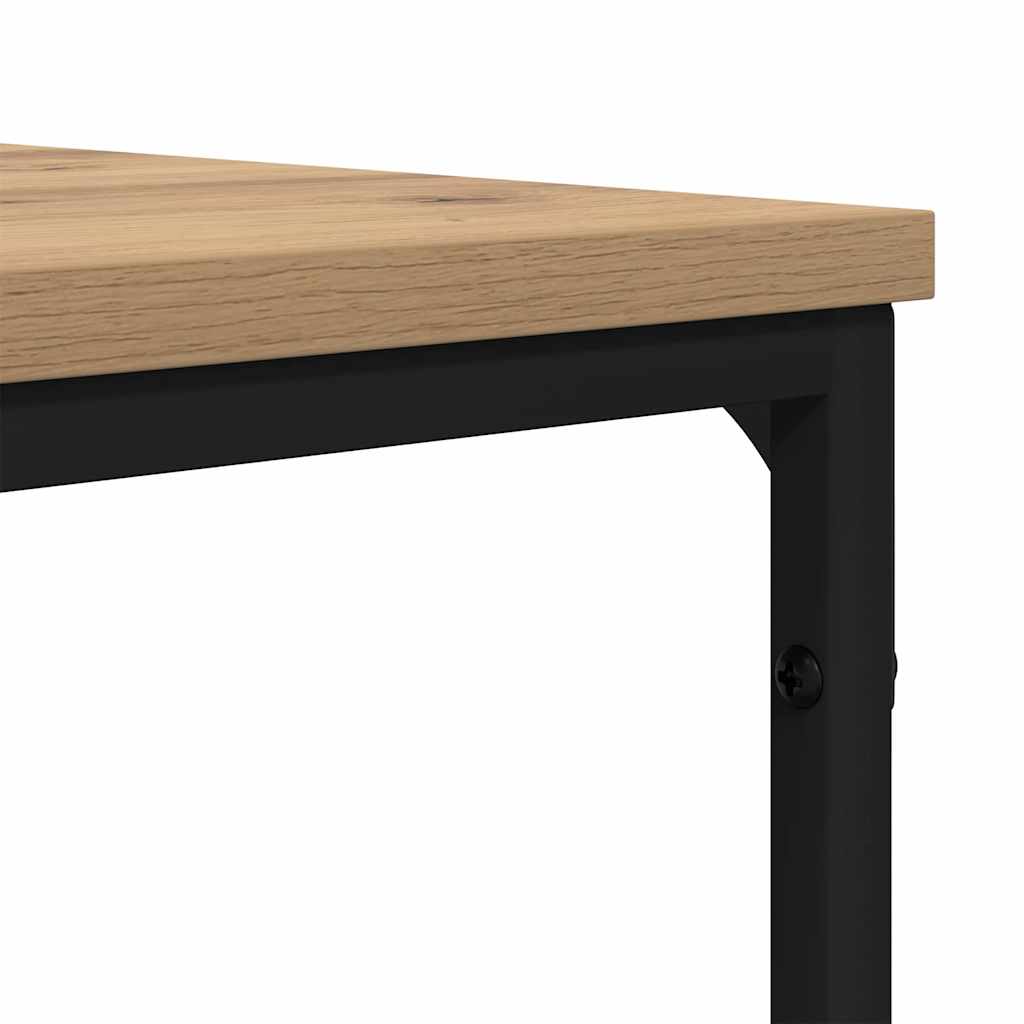 Moderner Wohnzimmertisch aus Holzwerkstoff mit Stahlbeinen - 100×100×40 cm, modernes Design in Artisan-Eiche