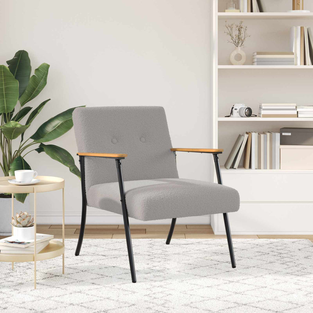 Sessel 59 X 75 X 78 Cm Lockiger Wollähnlicher Stoff