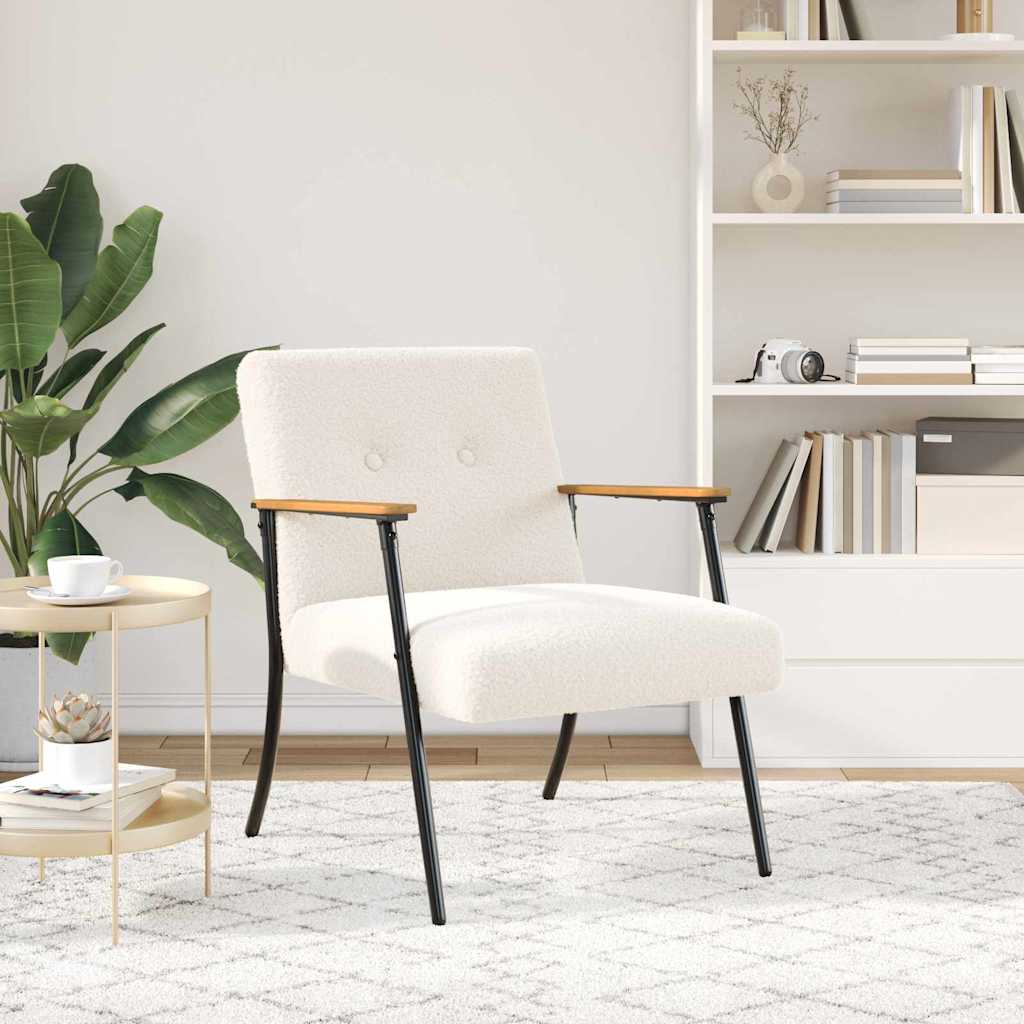 Sessel 59 X 75 X 78 Cm Lockiger Wollähnlicher Stoff