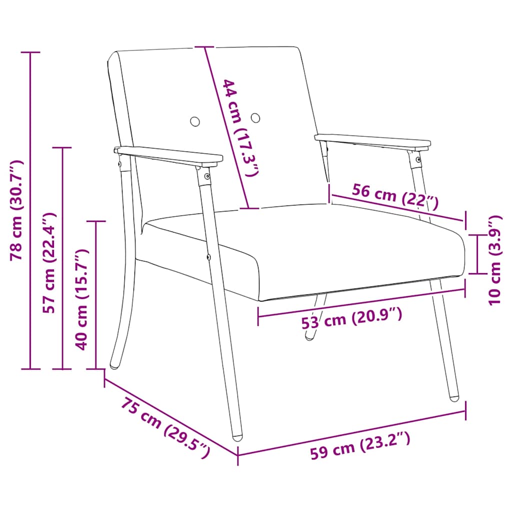 Sessel 59 X 75 X 78 Cm Lockiger Wollähnlicher Stoff