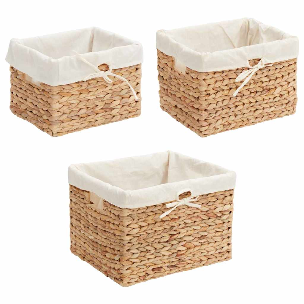 Aufbewahrungskörbe 3 Pcs Natur Wasserhyazinthe
