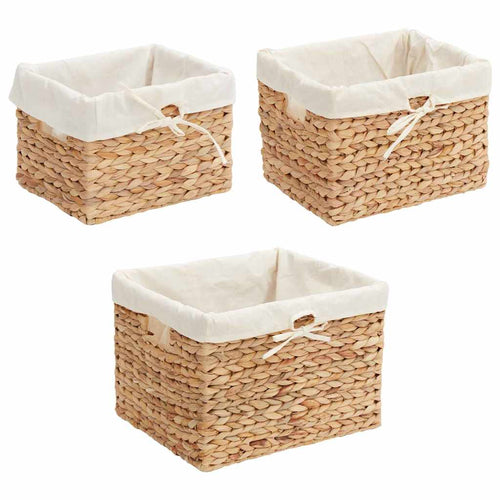 Aufbewahrungskörbe 3 Pcs Natur Wasserhyazinthe