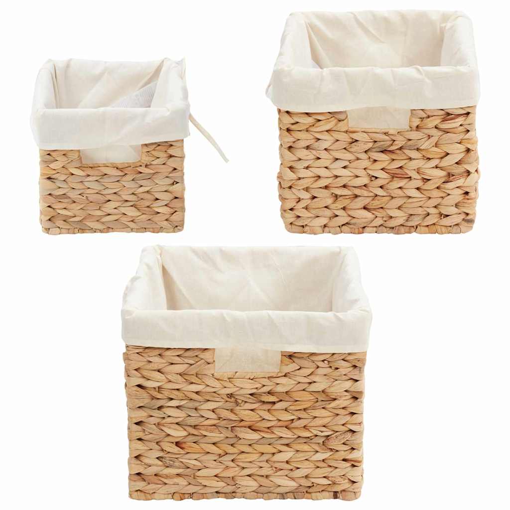 Aufbewahrungskörbe 3 Pcs Natur Wasserhyazinthe