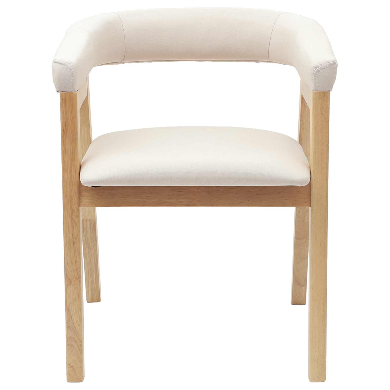 Armlehnstühle 2er Set Gummibaum Massiv Natur und Weiß 54 x 57 x 73 cm