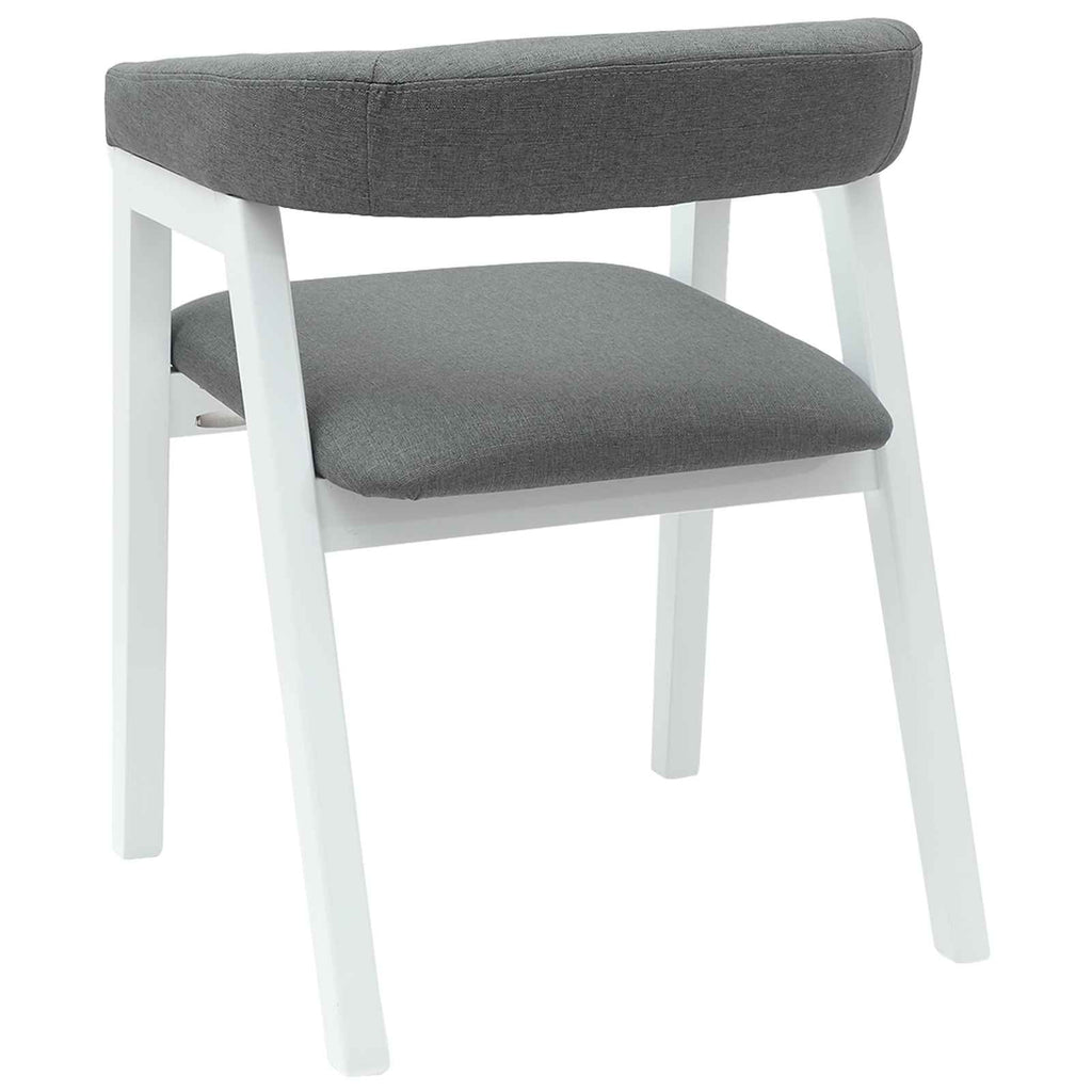Armlehnstühle 2er Set Gummibaum Massiv Weiß und Grau 54 x 57 x 73 cm