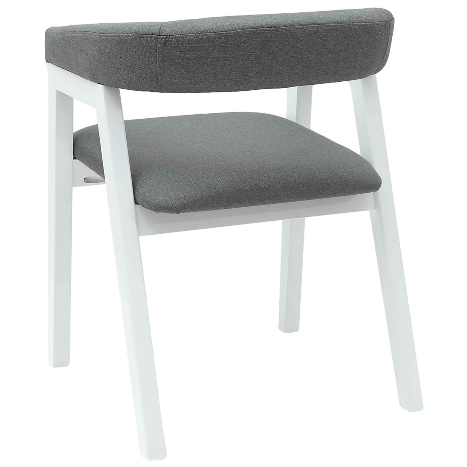 Armlehnstühle 2er Set Gummibaum Massiv Weiß und Grau 54 x 57 x 73 cm