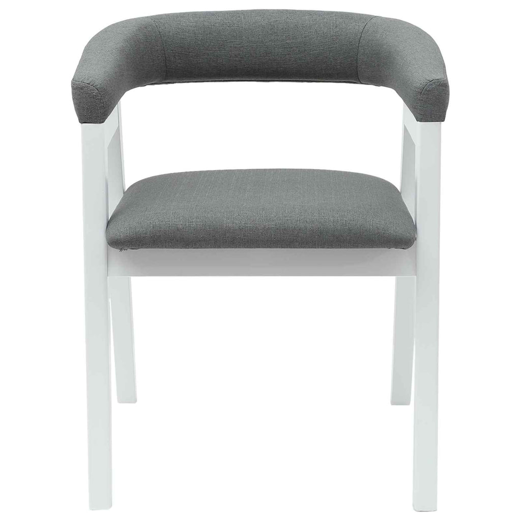 Armlehnstühle 2er Set Gummibaum Massiv Weiß und Grau 54 x 57 x 73 cm
