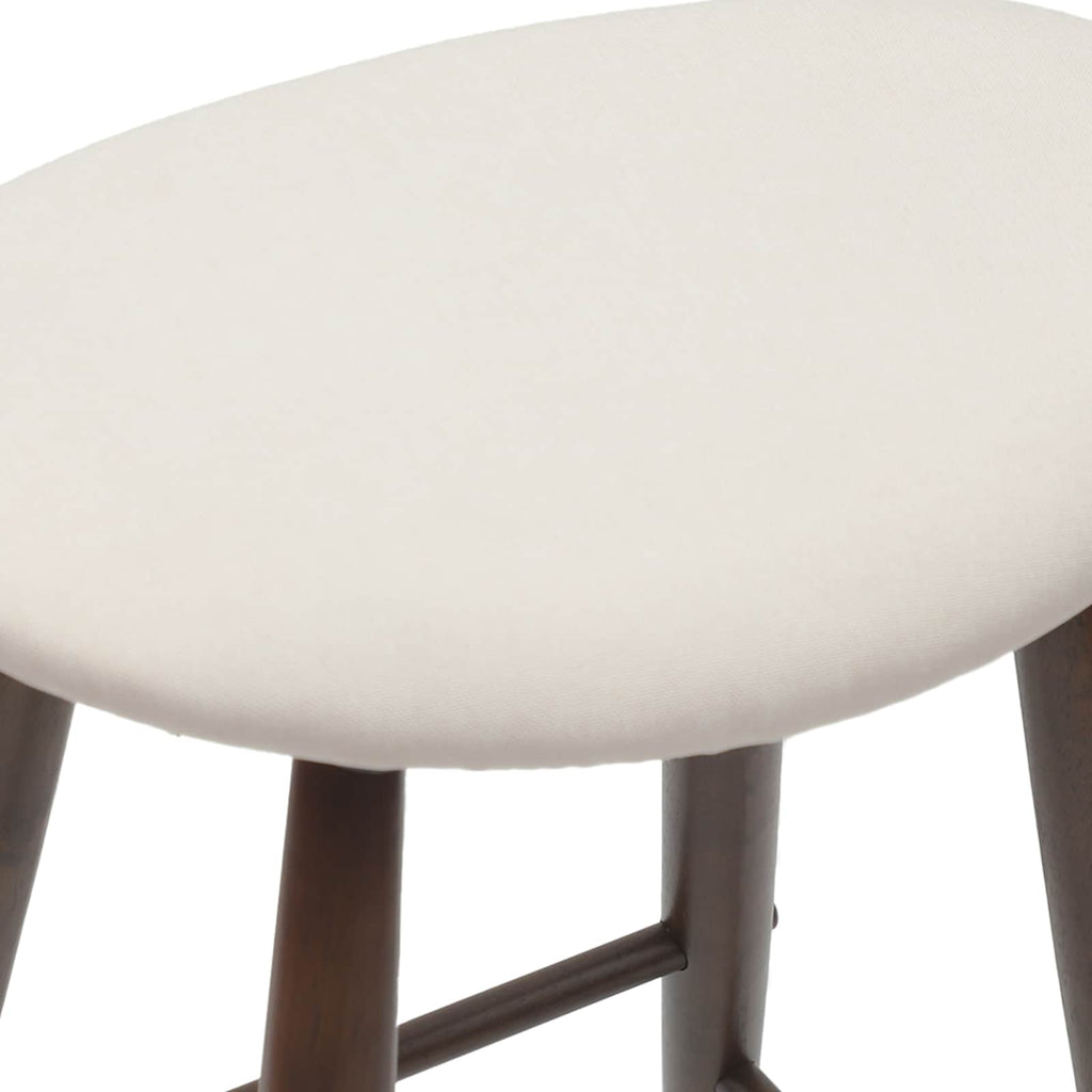 Thekenhocker 2er Set Gummibaum Massiv Dunkelbraun und Weiß 46 x 37 x 63 cm