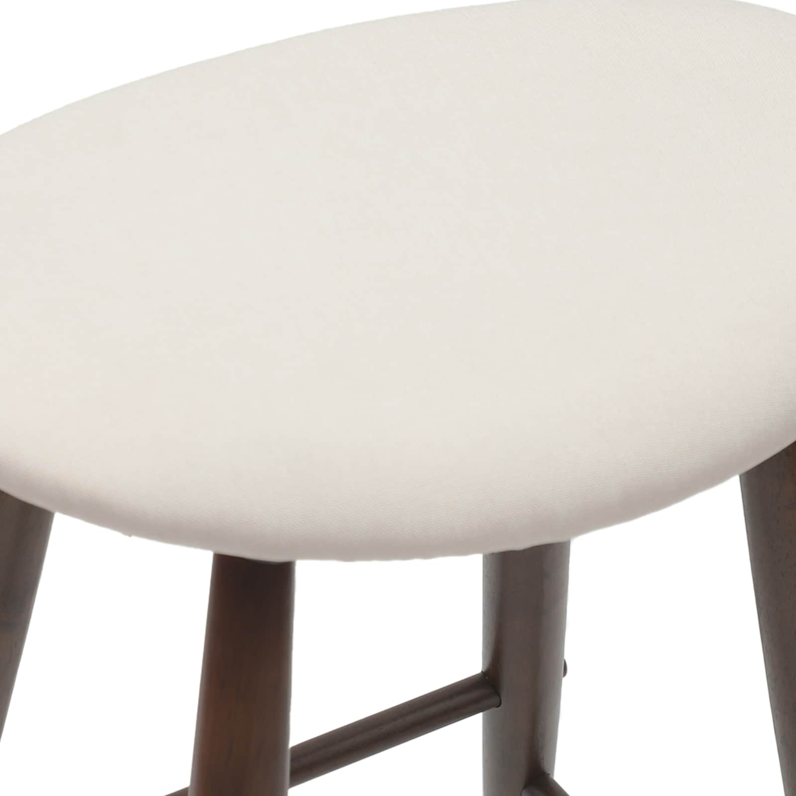 Thekenhocker 2er Set Gummibaum Massiv Dunkelbraun und Weiß 46 x 37 x 63 cm