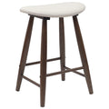 Thekenhocker 2er Set Gummibaum Massiv Dunkelbraun und Weiß 46 x 37 x 63 cm