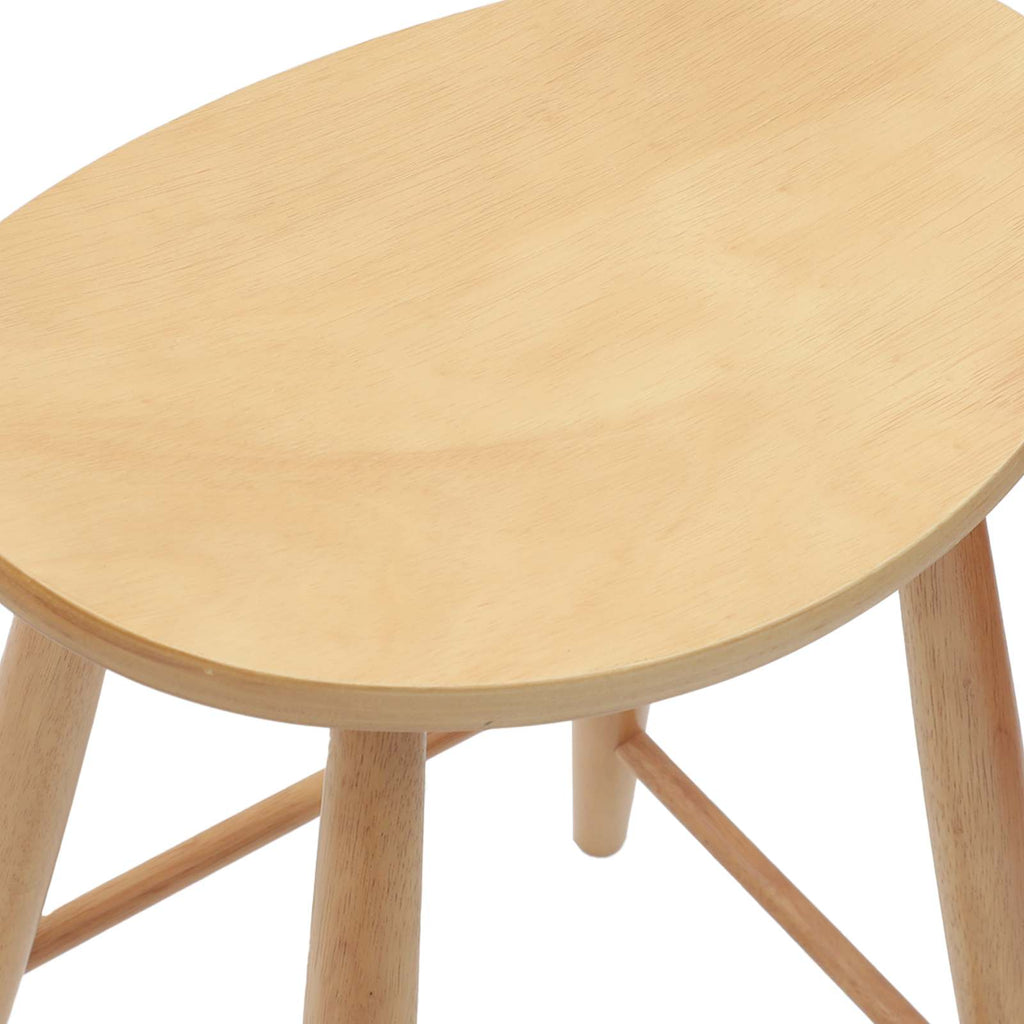 Thekenhocker 2er Set Gummibaum Massiv Natur 46 x 37 x 63 cm