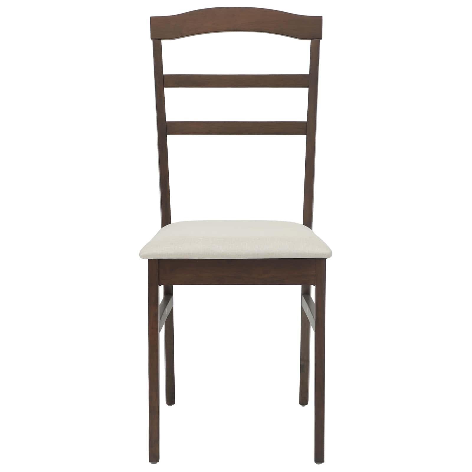 Stühle aus Holz 2er Set Gepolstert Gummibaum Dunkelbraun und Weiß 36 x 45,5 x 93,5 cm
