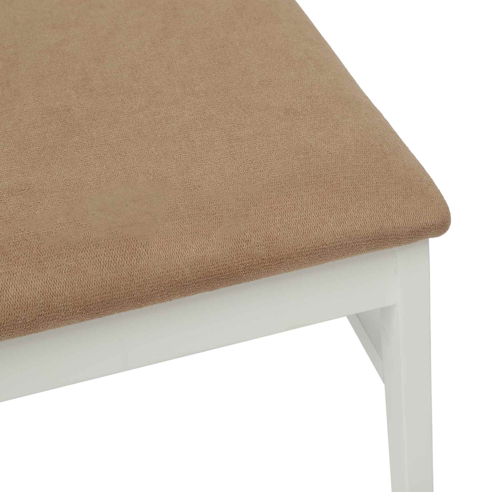 Stühle aus Holz 2er Set Gepolstert Gummibaum Weiß und Braun 36 x 45,5 x 93,5 cm
