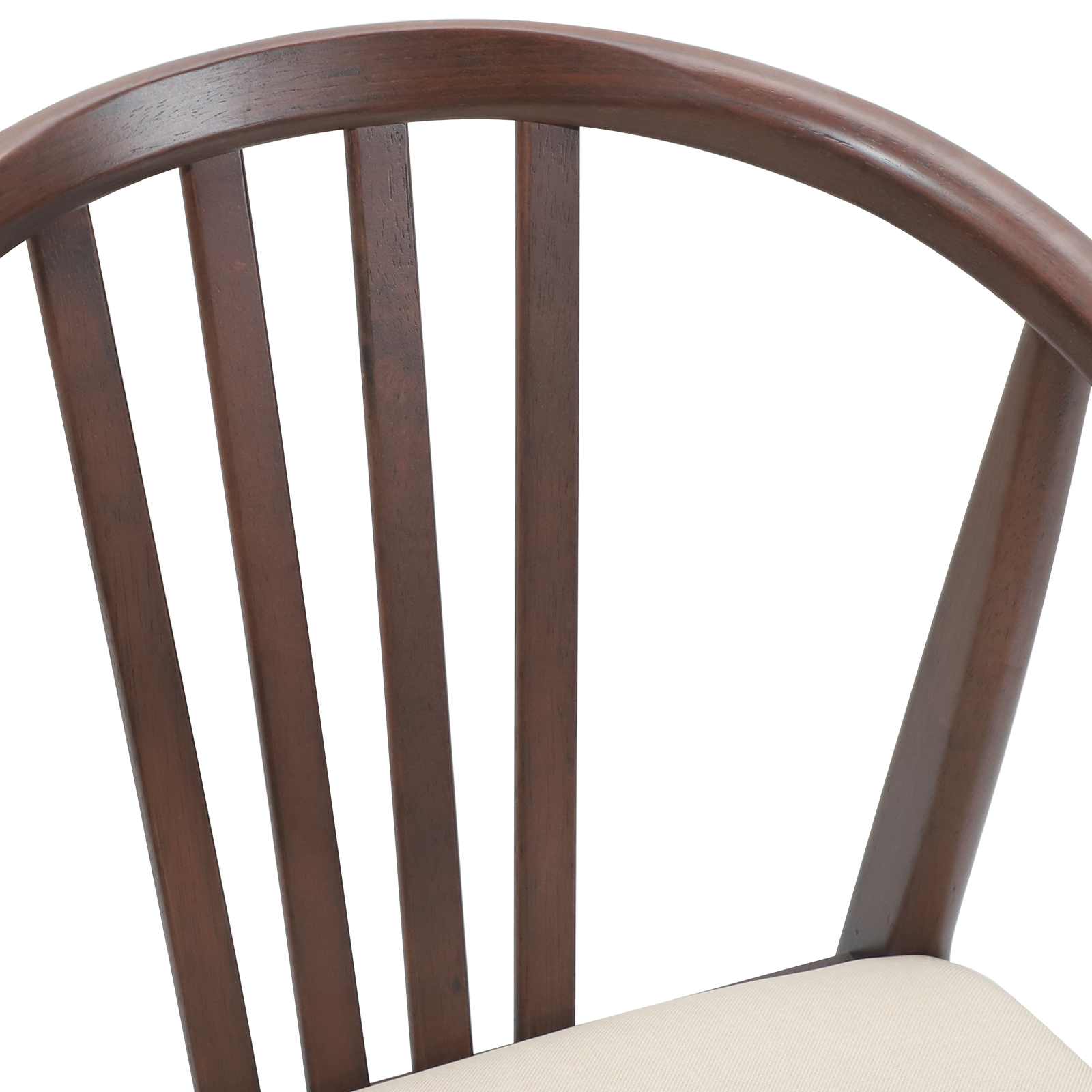 Vintage Stühle 2er Set Gepolstert Gummibaum Dunkelbraun und Weiß 51 x 61 x 80,5 cm