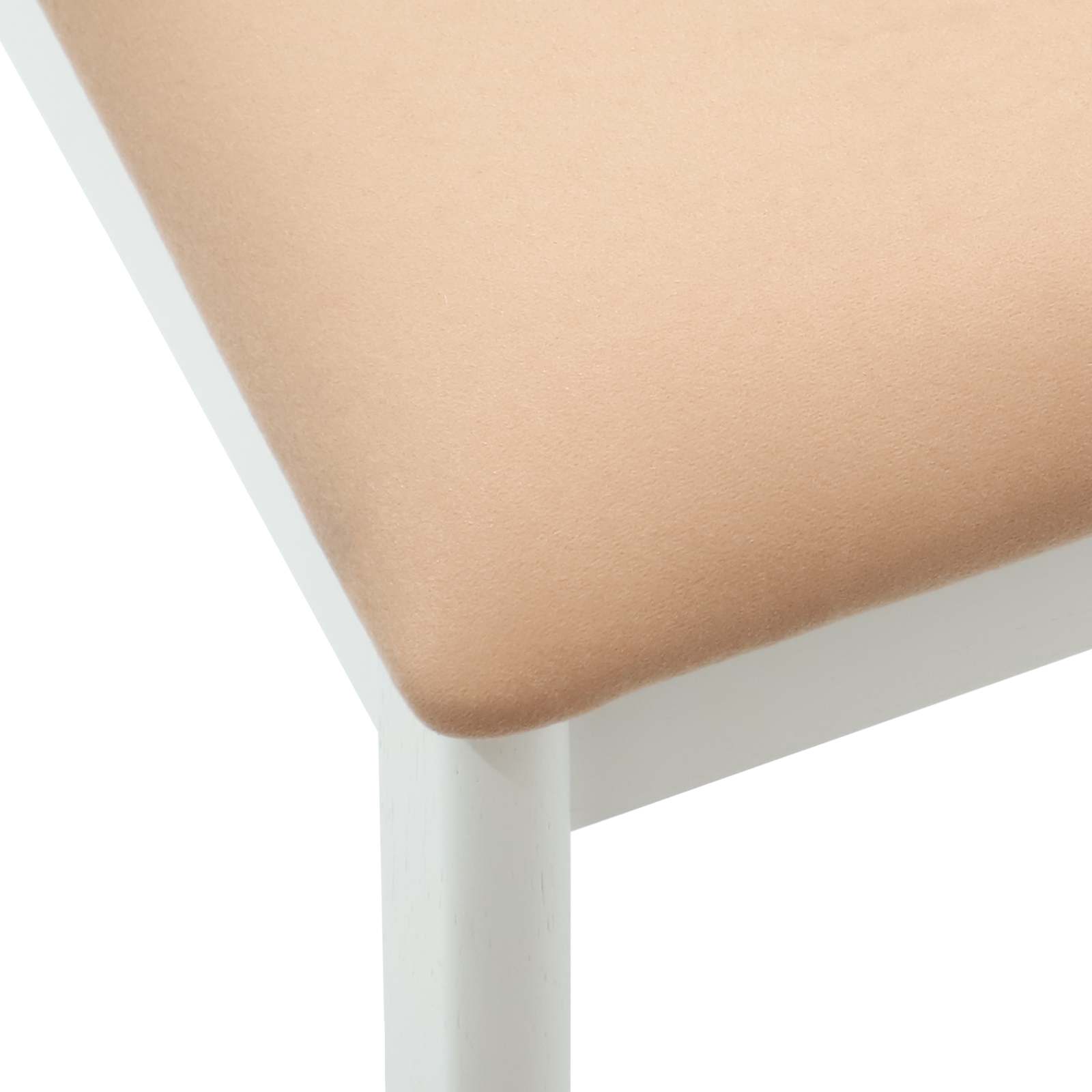 Vintage Stühle 2er Set Gepolstert Gummibaum Weiß und Braun 51 x 61 x 80,5 cm