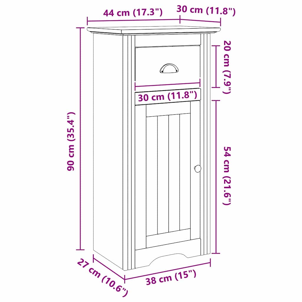 Badezimmerschrank Bodo 44 X 30 X 90 Cm Holzwerkstoff