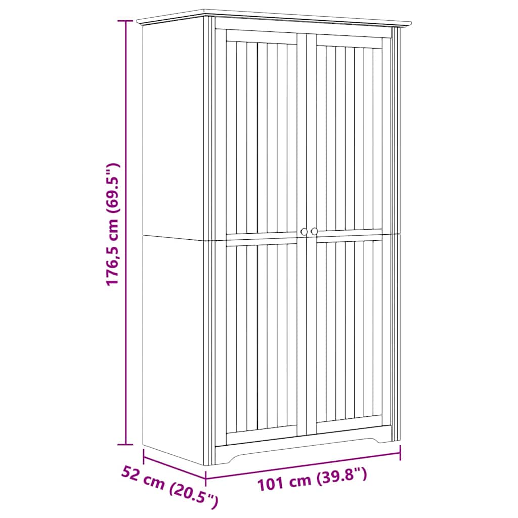 Kleiderschrank Bodo 53,5 X 99 X 173 Cm Holzwerkstoff
