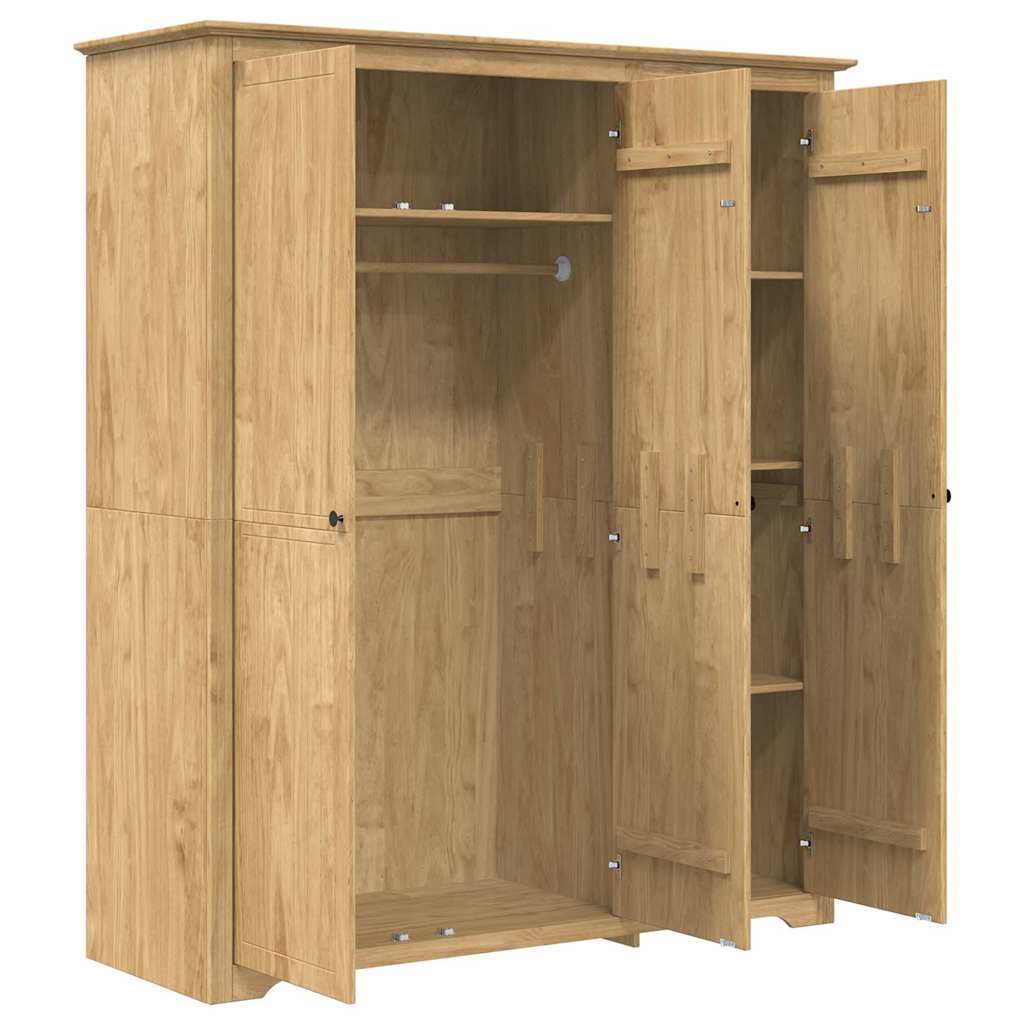 Kleiderschrank 3 Türen aus Holzwerkstoff Modern Braun 146 x 53,5 x 173 cm