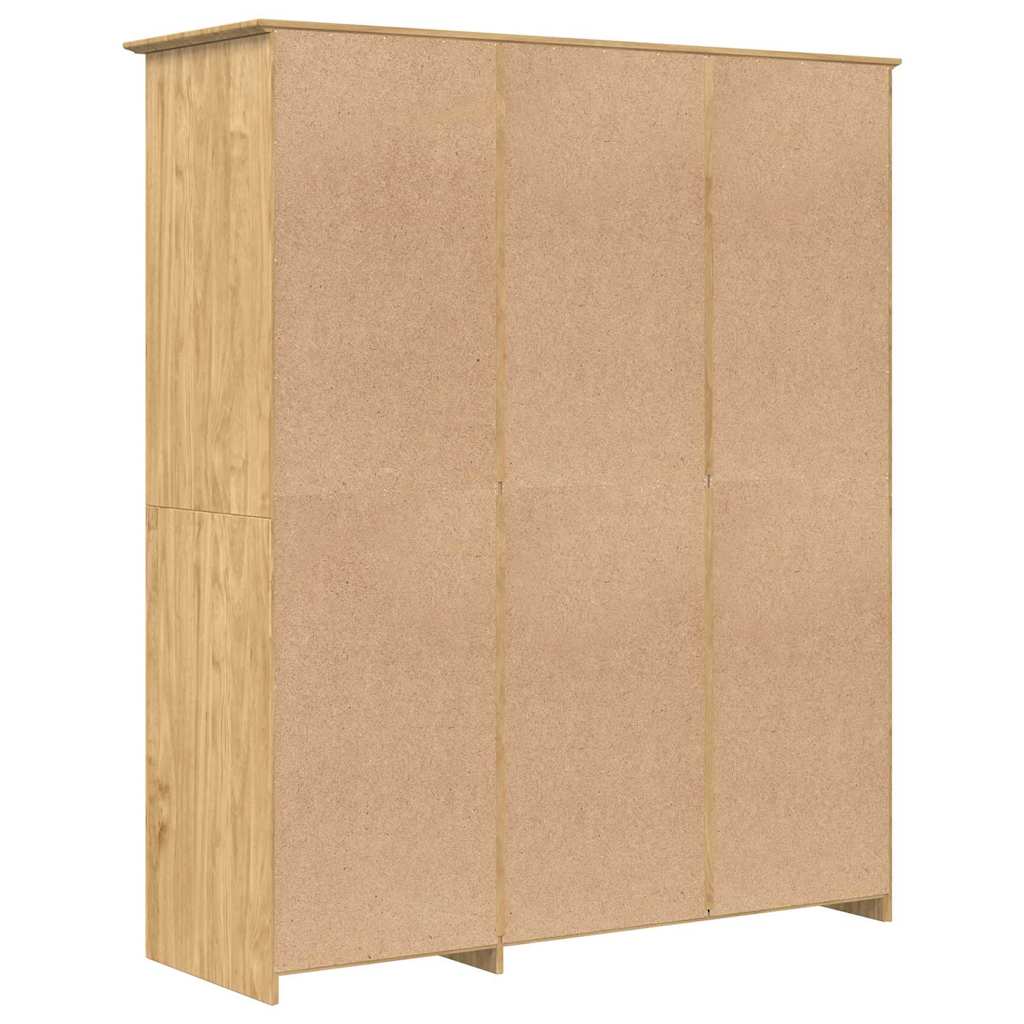 Kleiderschrank 3 Türen aus Holzwerkstoff Modern Braun 146 x 53,5 x 173 cm
