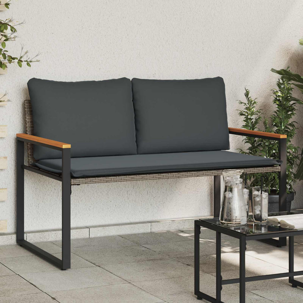 Bank Mit Kissen 115 X 65 X 72 Cm Rattan