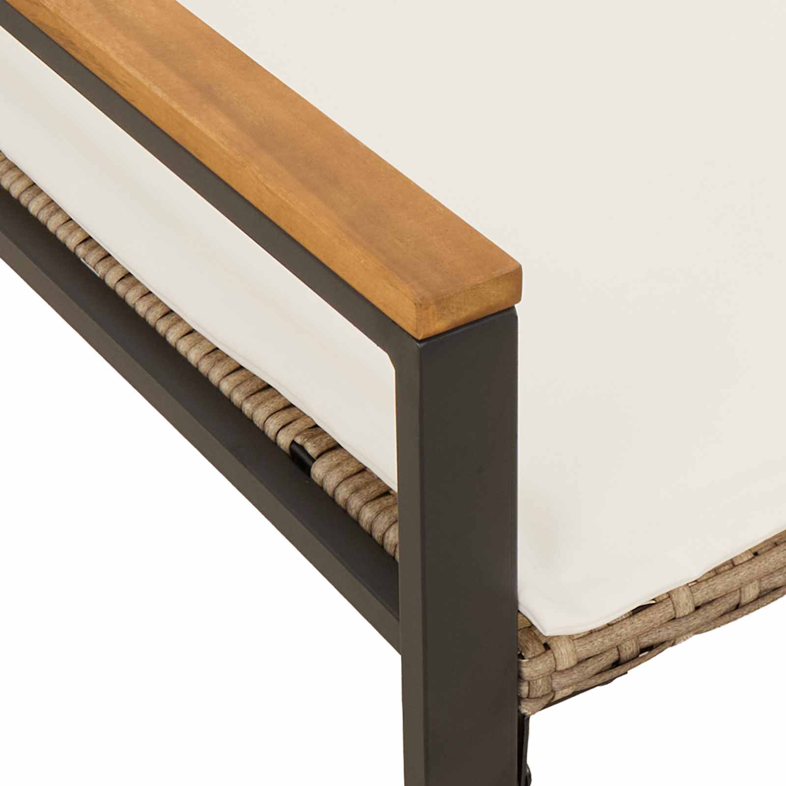 Bank Mit Kissen 115 X 65 X 72 Cm Rattan