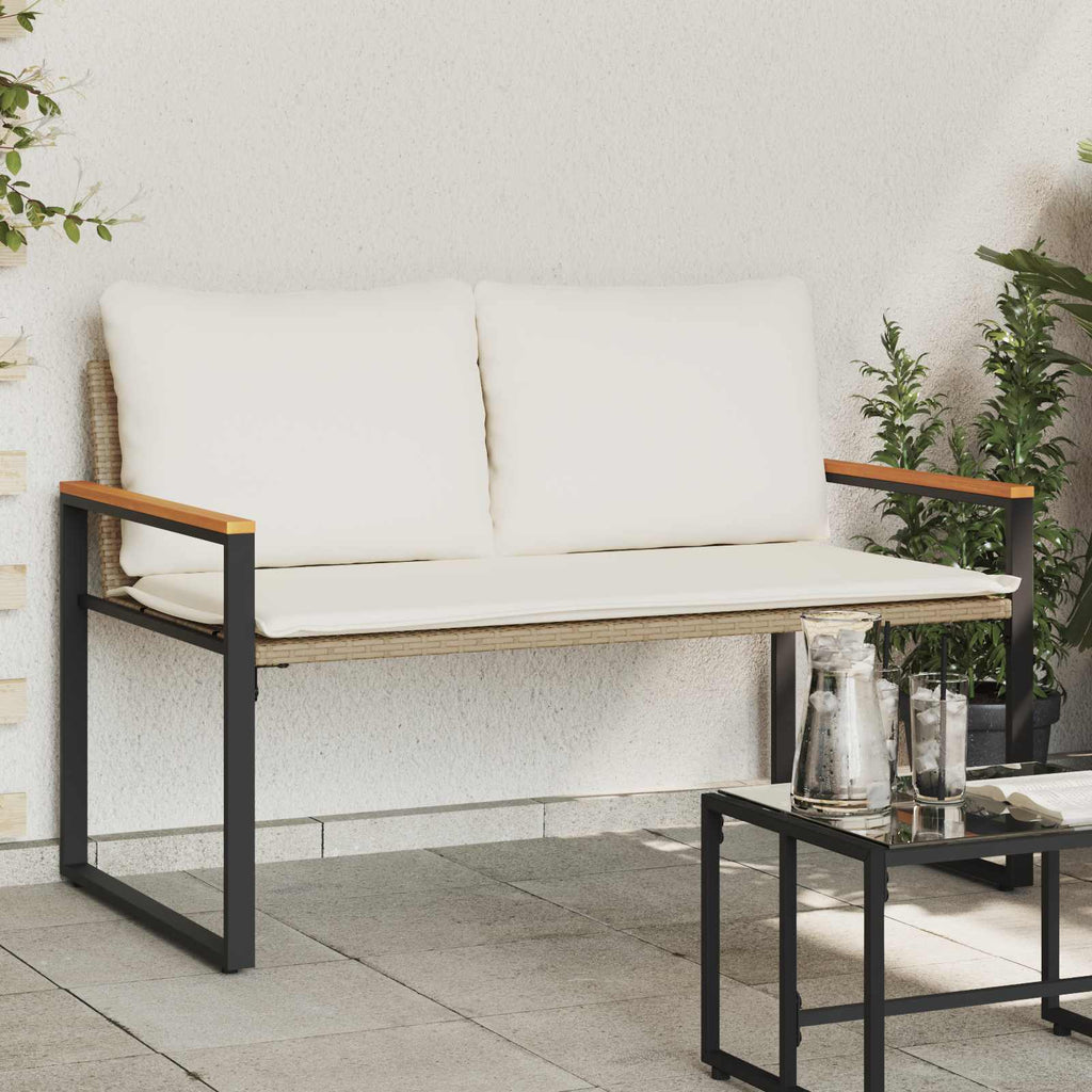 Bank Mit Kissen 115 X 65 X 72 Cm Rattan
