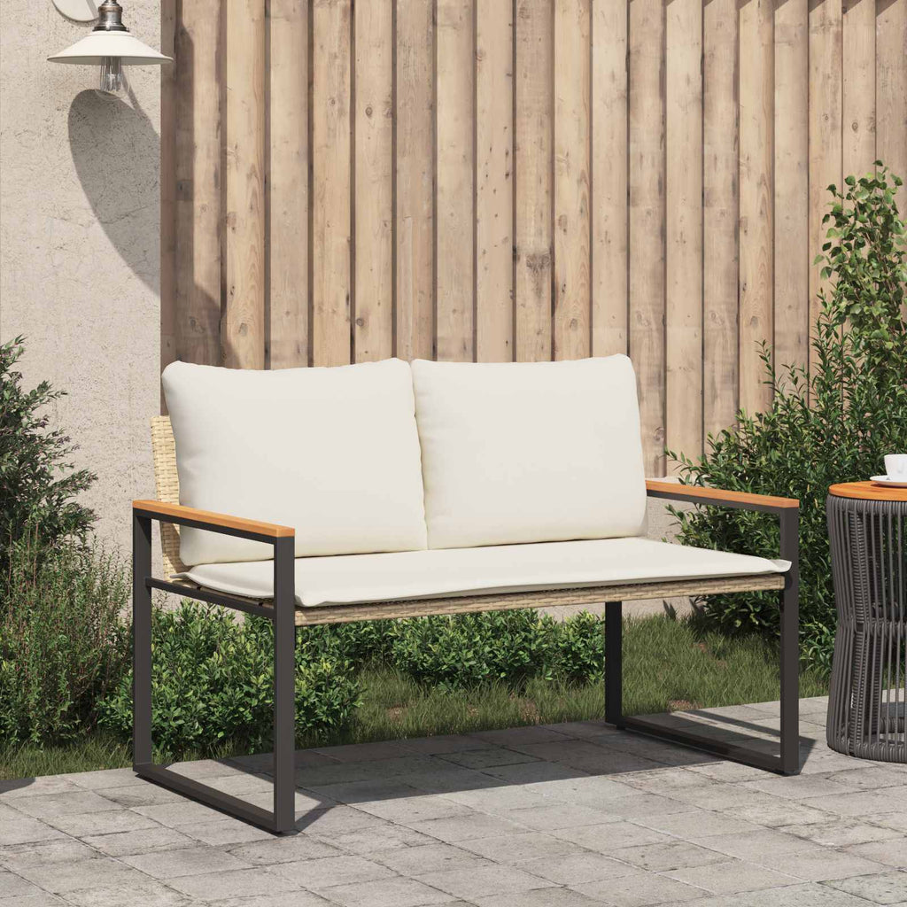 Bank Mit Kissen 115 X 65 X 72 Cm Rattan